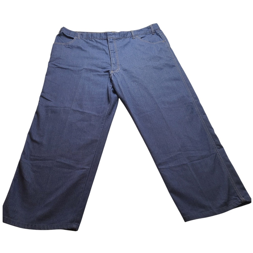 Towncraft Men's Blue Denim Jeans Straight Leg 46x30 M Wash‎ Poly Cotton Blend